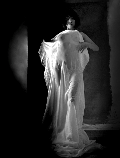 ヴェールの下の裸婦写真