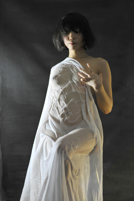 ヴェールの下の裸婦写真