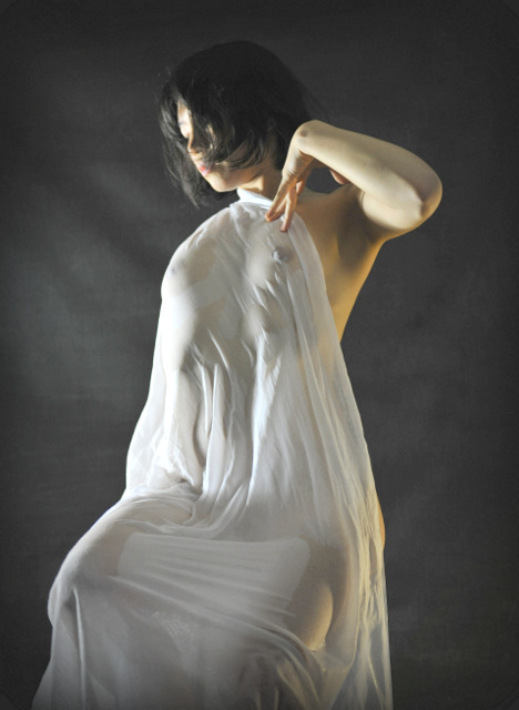 ヴェールの下の裸婦写真