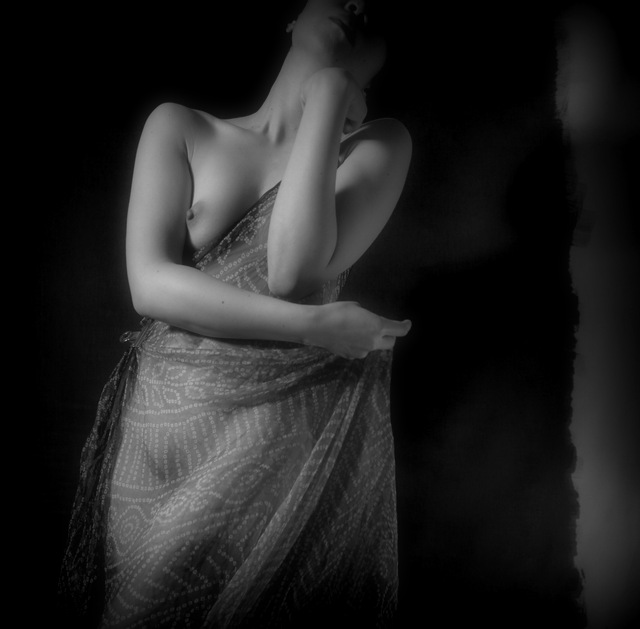 ヴェールの下の裸婦写真