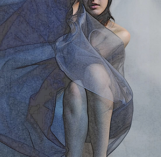 ヴェールの下の裸婦写真